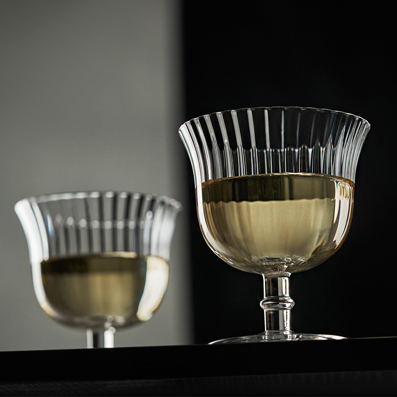 Hand Made Ripple Glass Juice Drink Cup