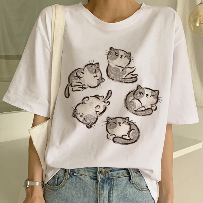 Title 5, Cat Pocket Print Men And Women Couple Short Sleeve