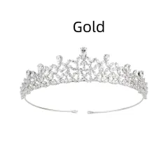 Jane Eyre Jewellery All-zircon Bride Crown - Gold - View 1