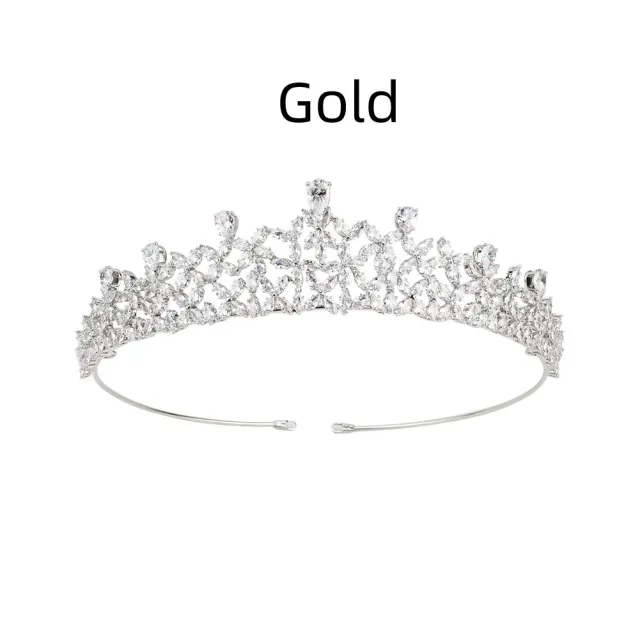 Jane Eyre Jewelry All zircon Bride Crown Gold - Shop at LoveMi