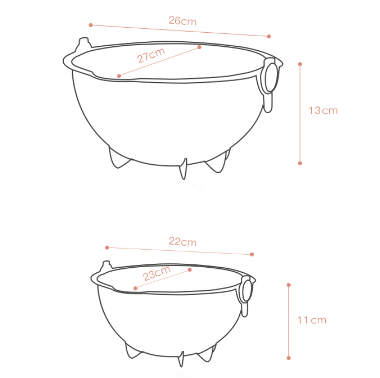 Household Vegetable Washing Kitchen Double Layer Flip Drain Basket