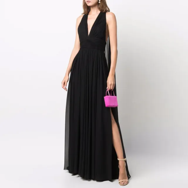 Temperament Elegant Evening Gown Long New Red Carpet Catwalk Black - Shop at LoveMi