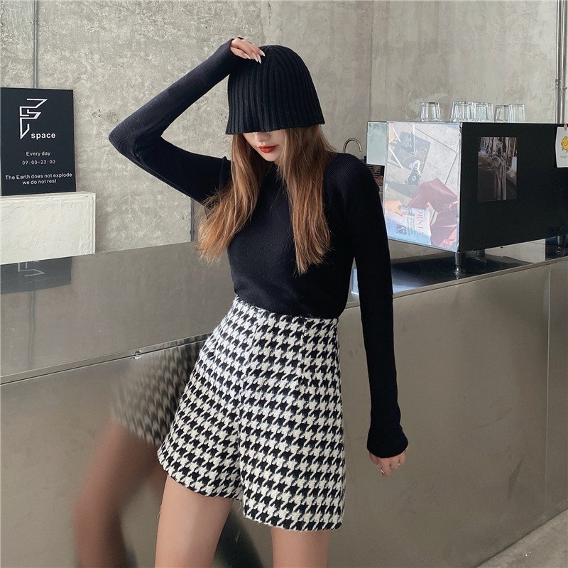 Title 4, Womens Houndstooth High-Waisted Straight Wide-...