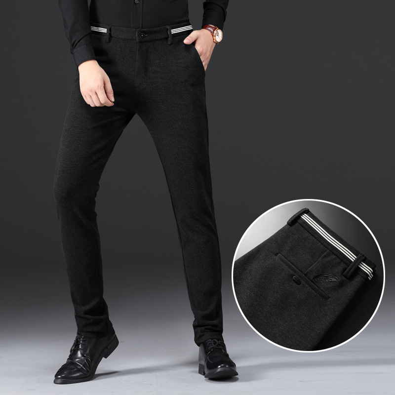 New Fashion Men's Korean Style Slim-fitting Stretchy Feet Men's Casual Pants