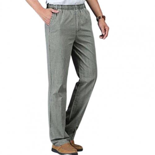 Cotton Elastic High-waist Deep-gear Casual Pants For The Elderly