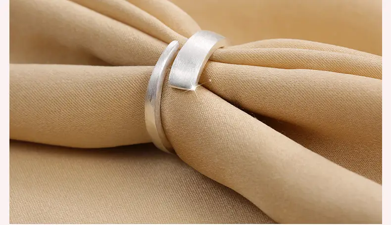 S925 Sterling Silver Ring Simple Brushed Plain