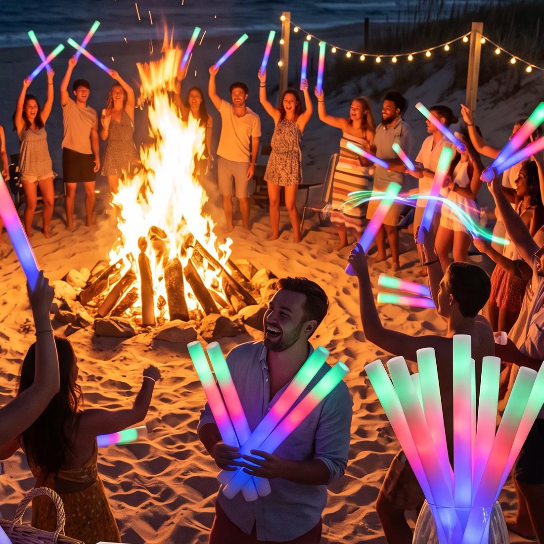 40pcs LED Foam Glow Sticks Party Wedding Flashing Light Stick Light-up Wand — image 5