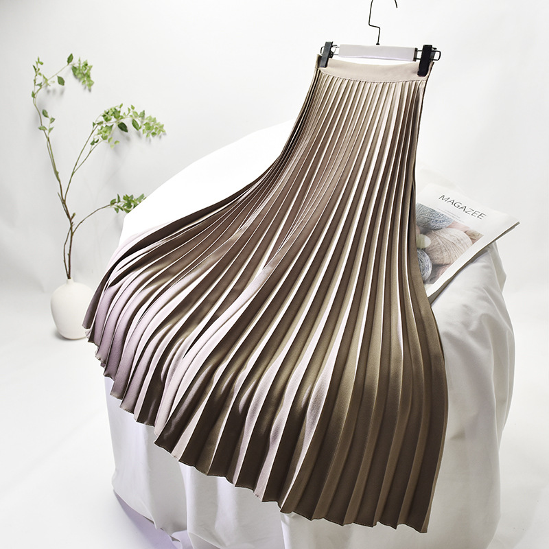 Women's Temperament Slim Plus Size Pleated Skirt High Waist