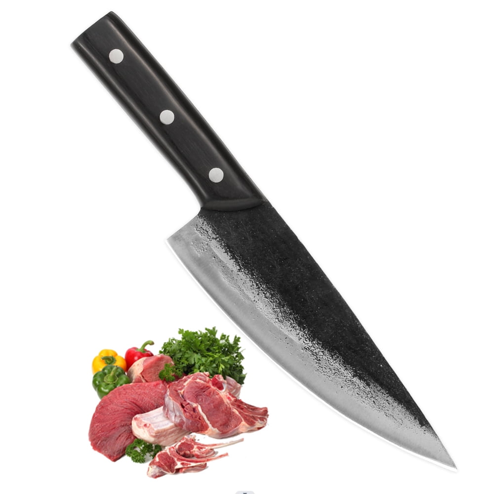 Japanese Meat Cleaver Knife - High Carbon Steel. EXQUISITE CRAFTSMANSHIP - Crafted with exquisite mastery, the butcher knife embodies the enduring spirit of artisanal craftsmanship. Our Japan knife is forged with the fiery embrace and rhythmic pounding, h