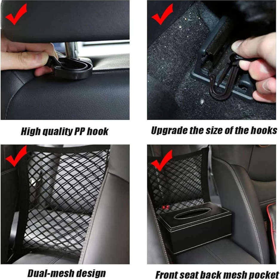 Dog Car Net Barrier Pet Barrier With Car Mesh Organizer For Dog  Child, Safety Divider With Upgraded Storage Pouch, Easy Install 2