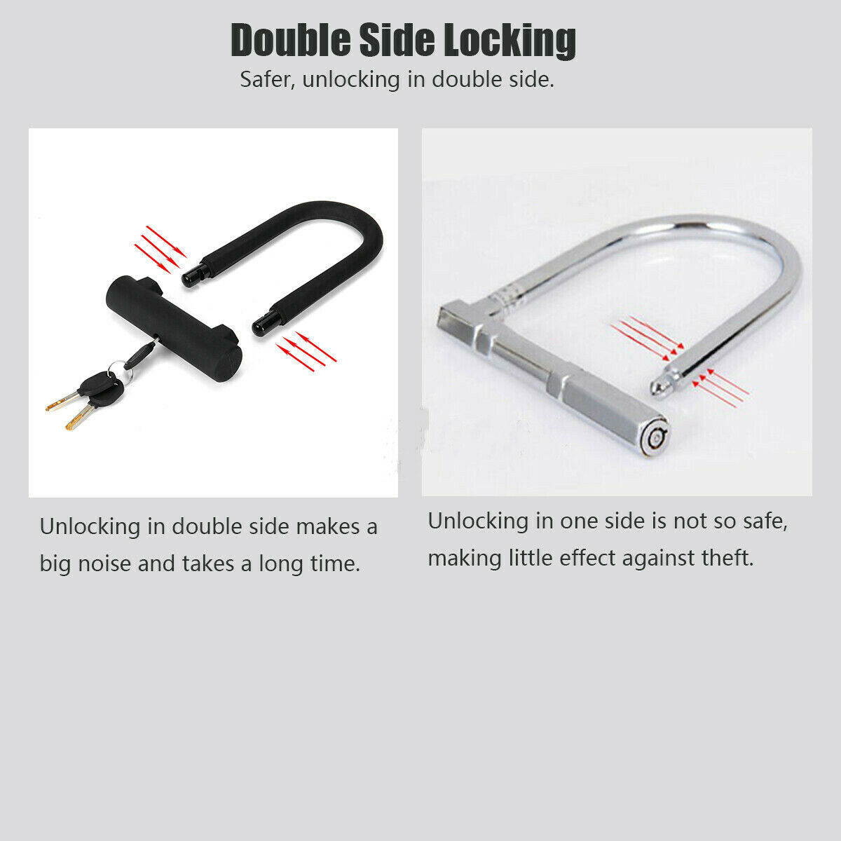 Bike D U Lock Heavy Duty Bicycle Motorbike Motorcycle Scooter Vehicle Security 4