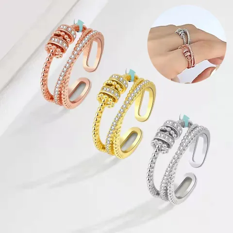 Turnable Anxiety Rings with Bead Relieve Stress for Women