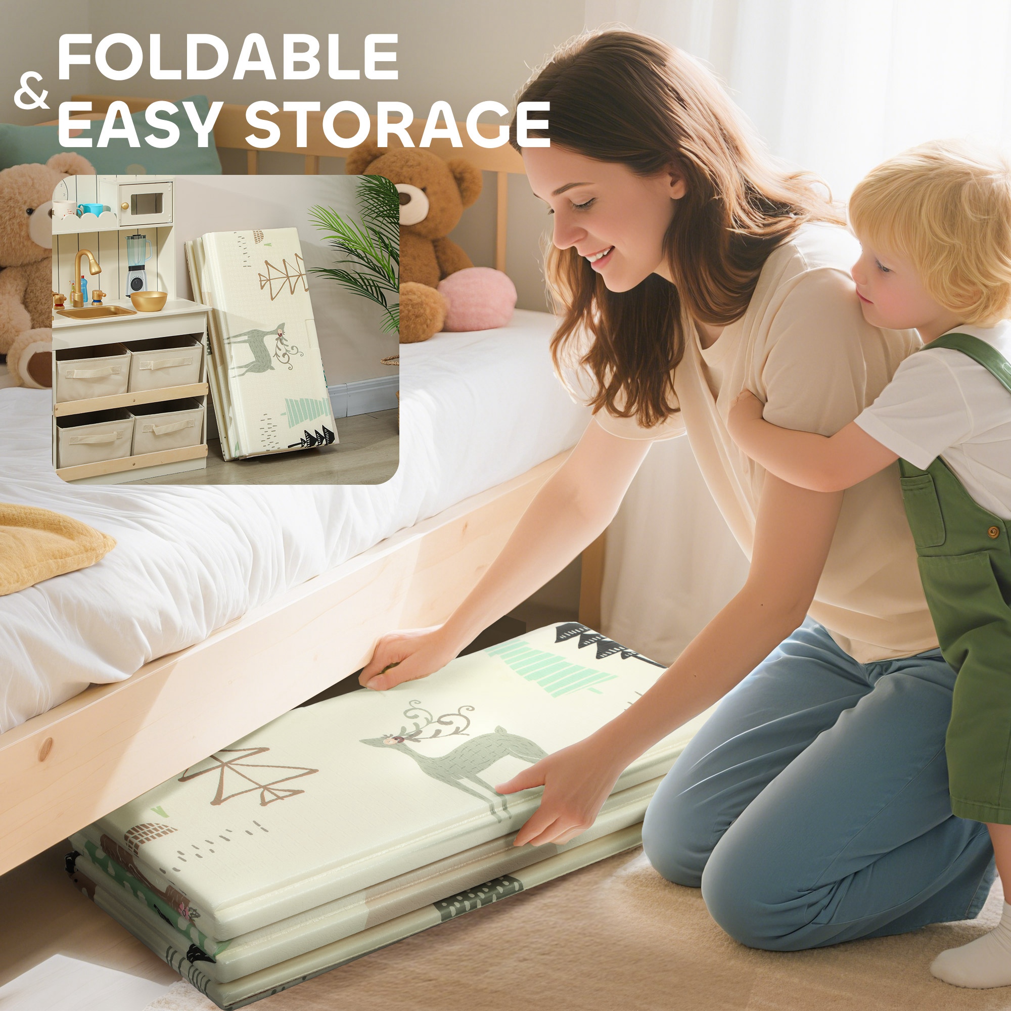 Dinosaur Themed Baby Placemat, Double-sided, Foldable, Waterproof, Suitable — image 2