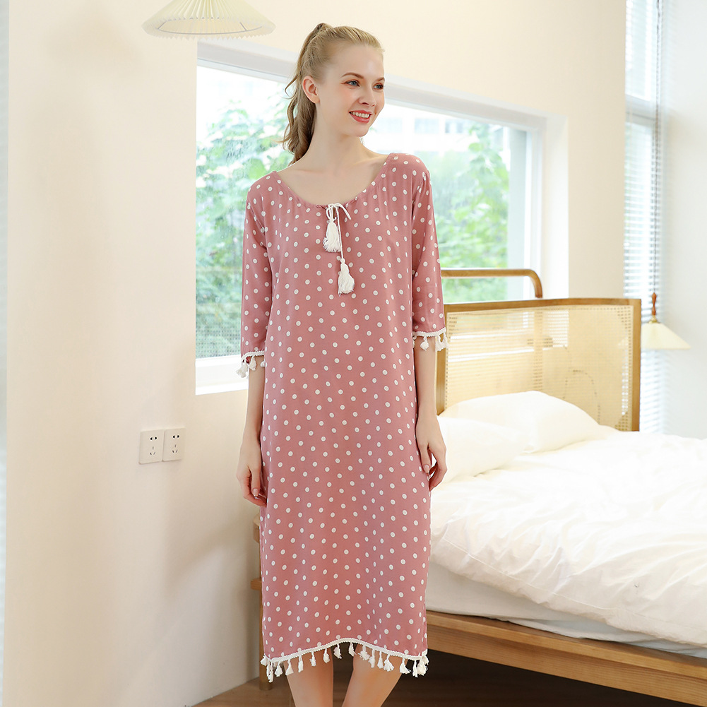 Title 4, Simple Polka Dot Girlfriends Nightdress Pajama Set