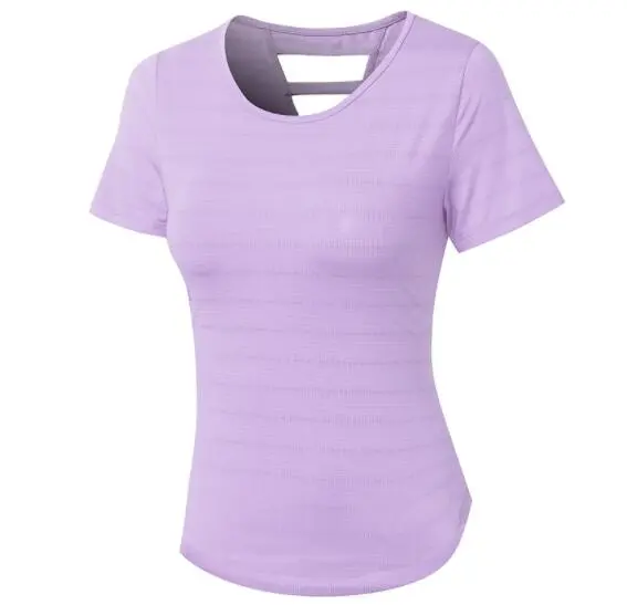 Women's Loose Yoga Clothes With Short Sleeves Purple - Shop at LoveMi