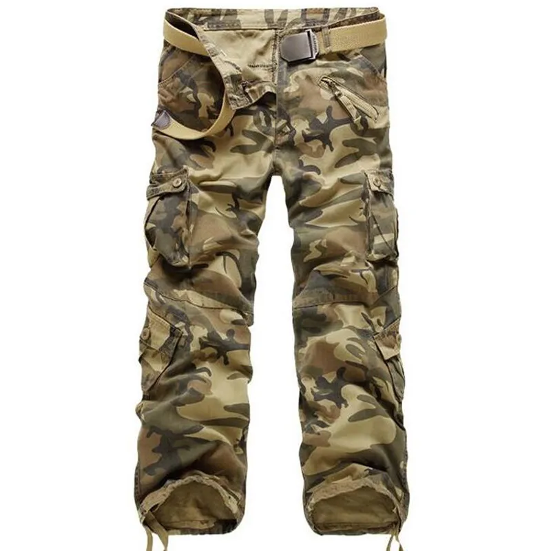 Womens Cargo Pants Hip Hop Trousers Loose Cargo Sweatpants - Yellow Camouflage