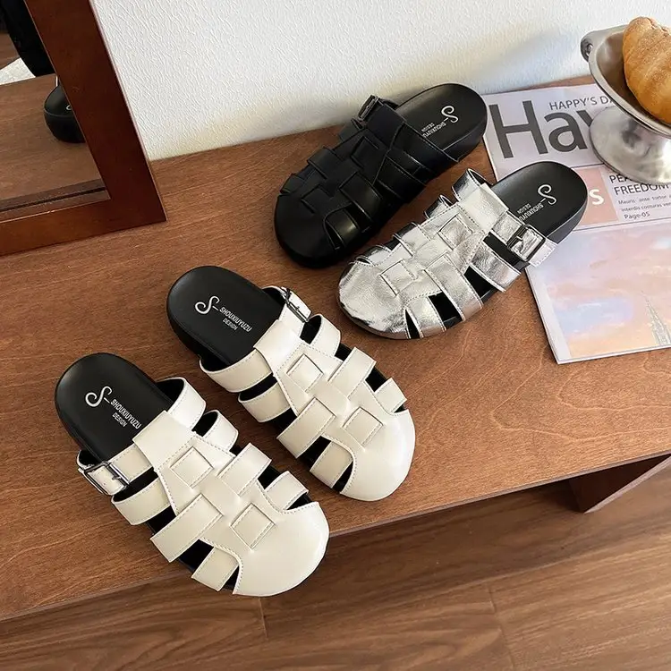 French-style Open-toed Slippers For Women, Summer Outdoor