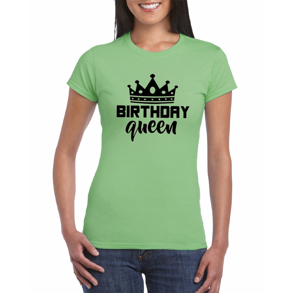 Title 3, Women Queen Letter Print Short Sleeve T Shirt C...