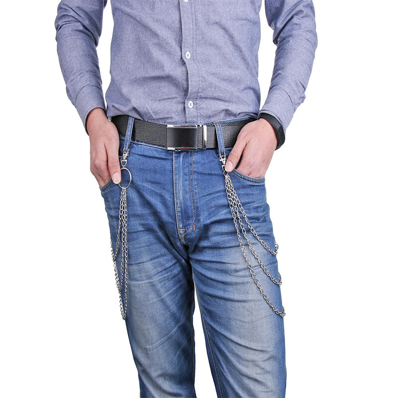 3Pcs Jeans Trousers Key Chain Rock Chains Pants Body Metal Belt Punk Unisex — image 6
