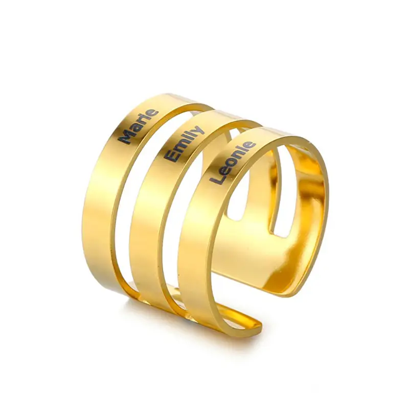 European And American Personality Titanium Steel Ring Smooth Surface Can Be Engraved English Name