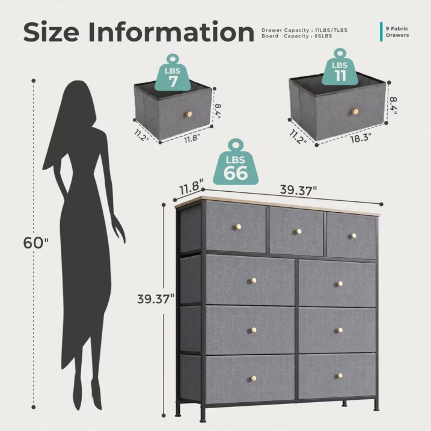 Fabric Dresser For Bedroom, Chest Of Drawers Organizer Storage Cabinet For Closet And Entryway image 10
