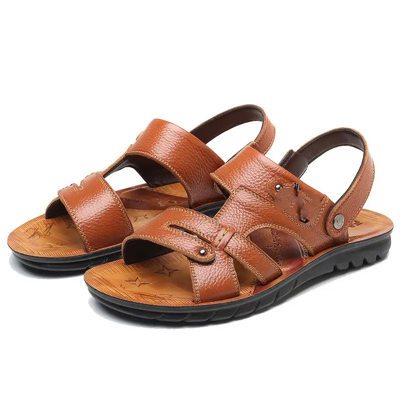 Men's Sandals Genuine Leather Anti Slip Dual Purpose