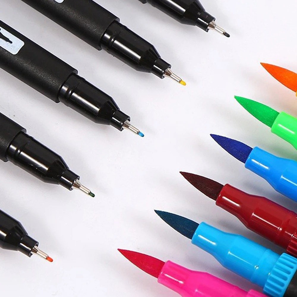 168 Colors Dual Tip Brush Markers Set Black Barrel Watercolour Pens — image 12