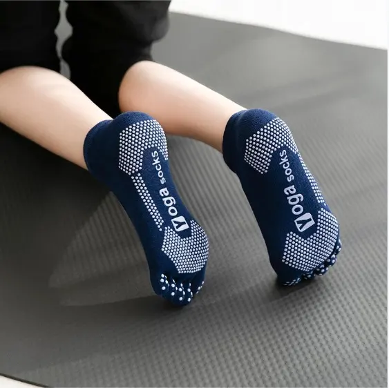 1pair Women Yoga Socks Anti-slip Five Fingers Backless Cotton