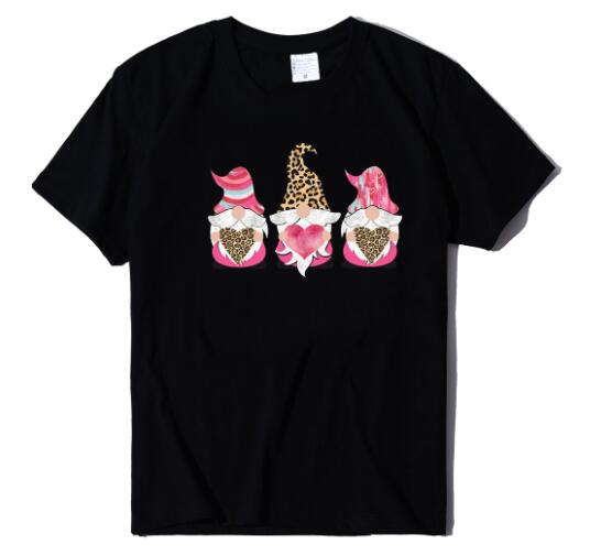 Title 7, Three Dwarfs Holding Love Print Ladies Short Sl...