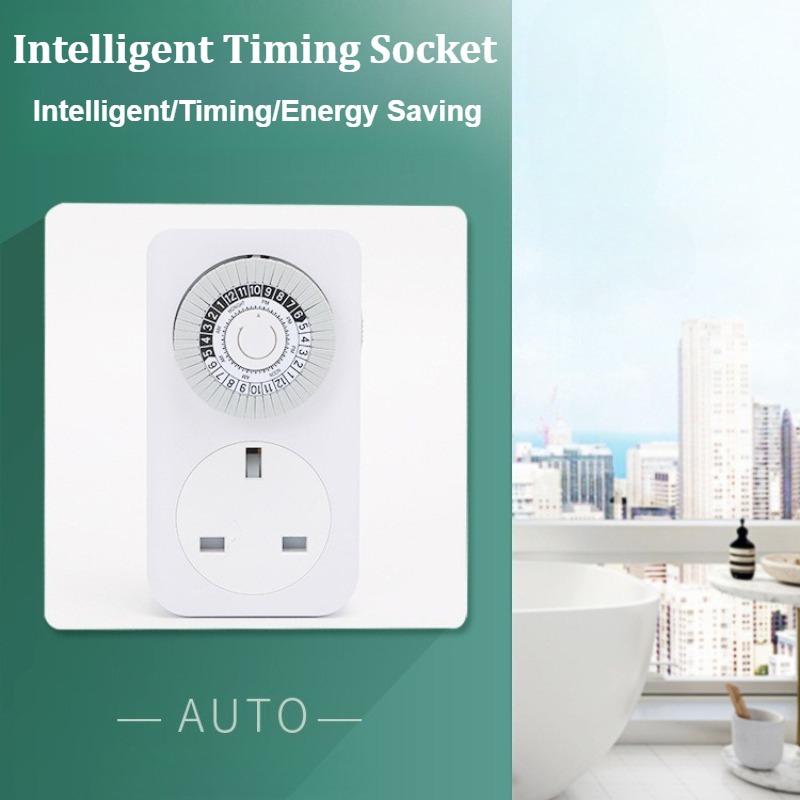 4 Pack 24 Hour 24HR Timer  Mains Plug In Clock UK Socket 3 Pin Plug 13A UK