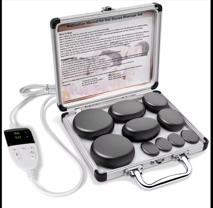Kit de massage professionnel aux pierres chaudes avec chauffage numérique à contrôle – Image 3