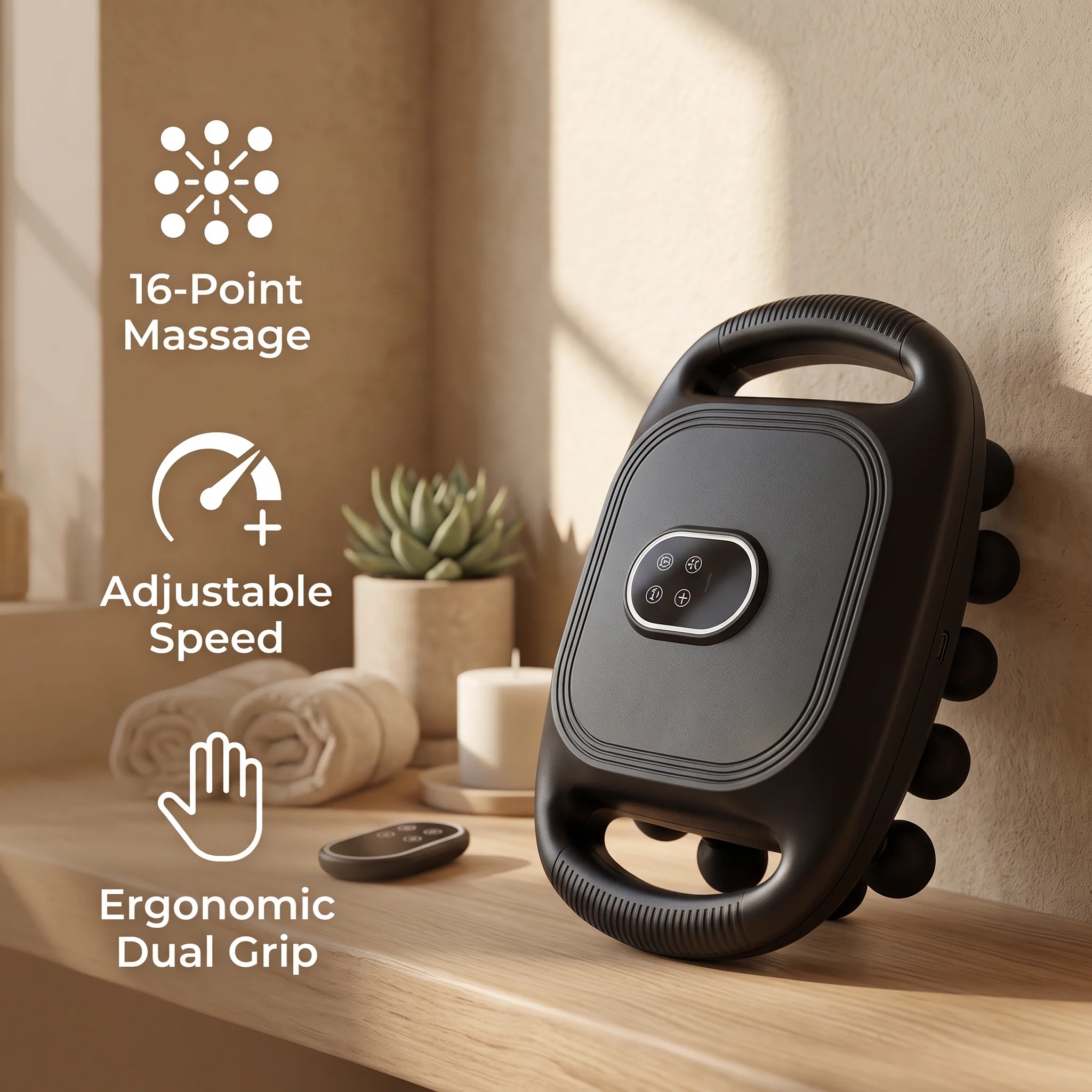 Rechargeable Handheld Body Massager 16-Head Deep Tissue For Back, Neck, Legs — image 4