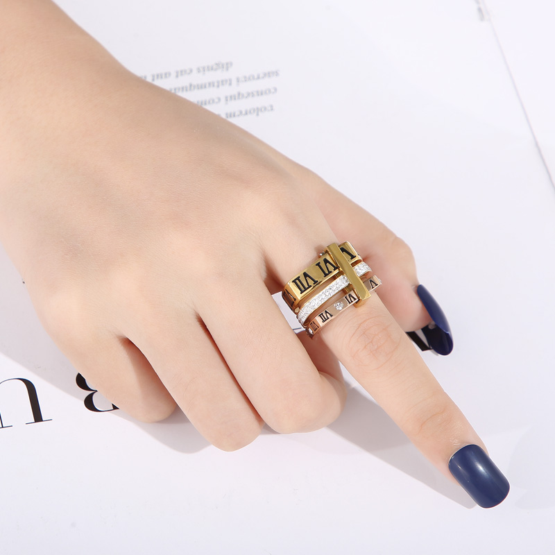 Fashion Roman Numeral Stainless Steel Ring