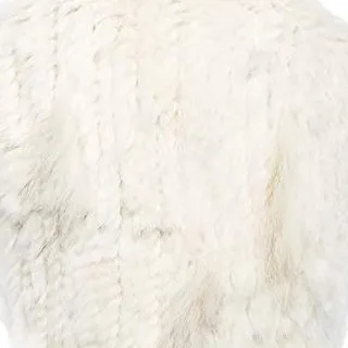 Rabbit Fur Woven Fur Triangle Shawl White - Shop at LoveMi