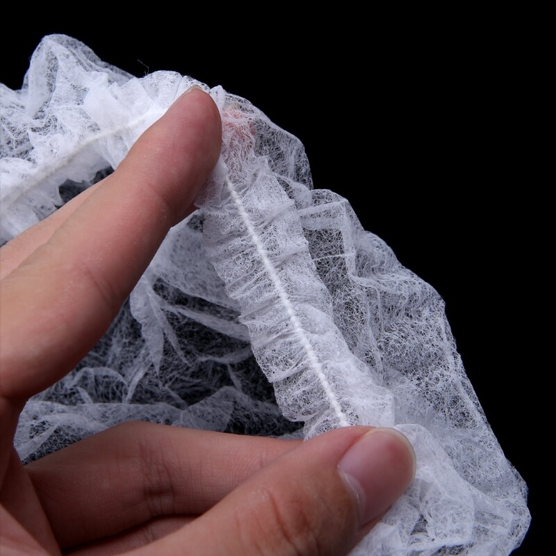 10 0 0Pcs Disposable Head Cover Hair Net White Elastic Hair Cap For Beauty Salon 6