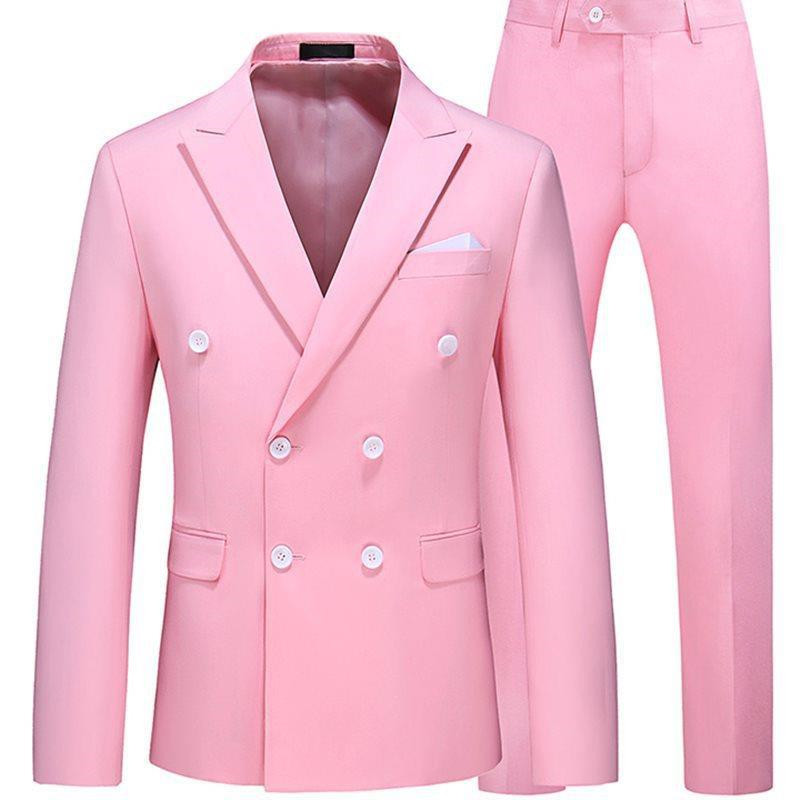 Men 2 Pieces Slim Fit Casual Tuxedo Suit Male Suits Set - Picture 10 of 16