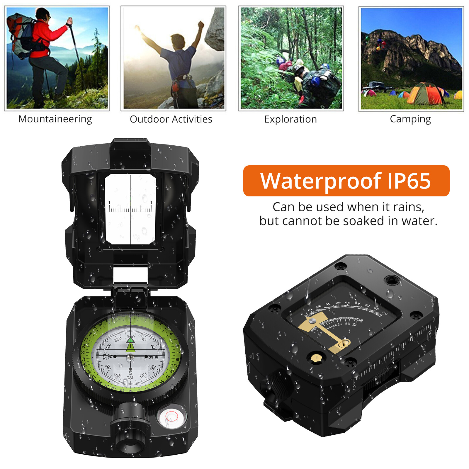 Proster Military Compass Metal Sighting Clinometer For Outdoor Camping Hiking — image 2
