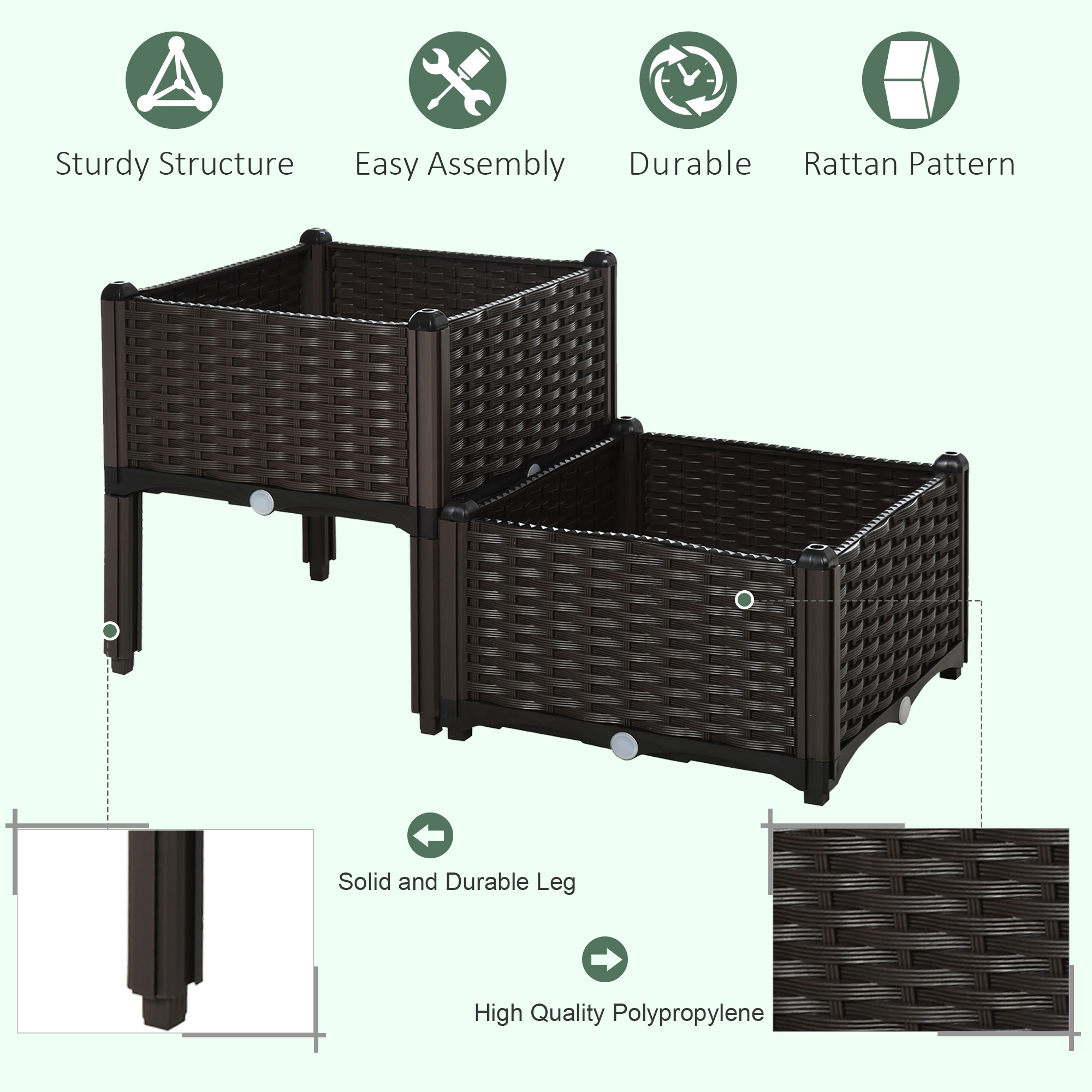 Raised Garden Bed With Legs And Self-watering Planter Box_voghion.com