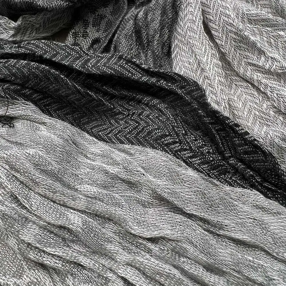 2pcs Grey Winter Jacquard Polyester Long Scarf,vacation,daily Life,evening Party,Office Appropriate Subtlety For Women Men,for Casual Outfits