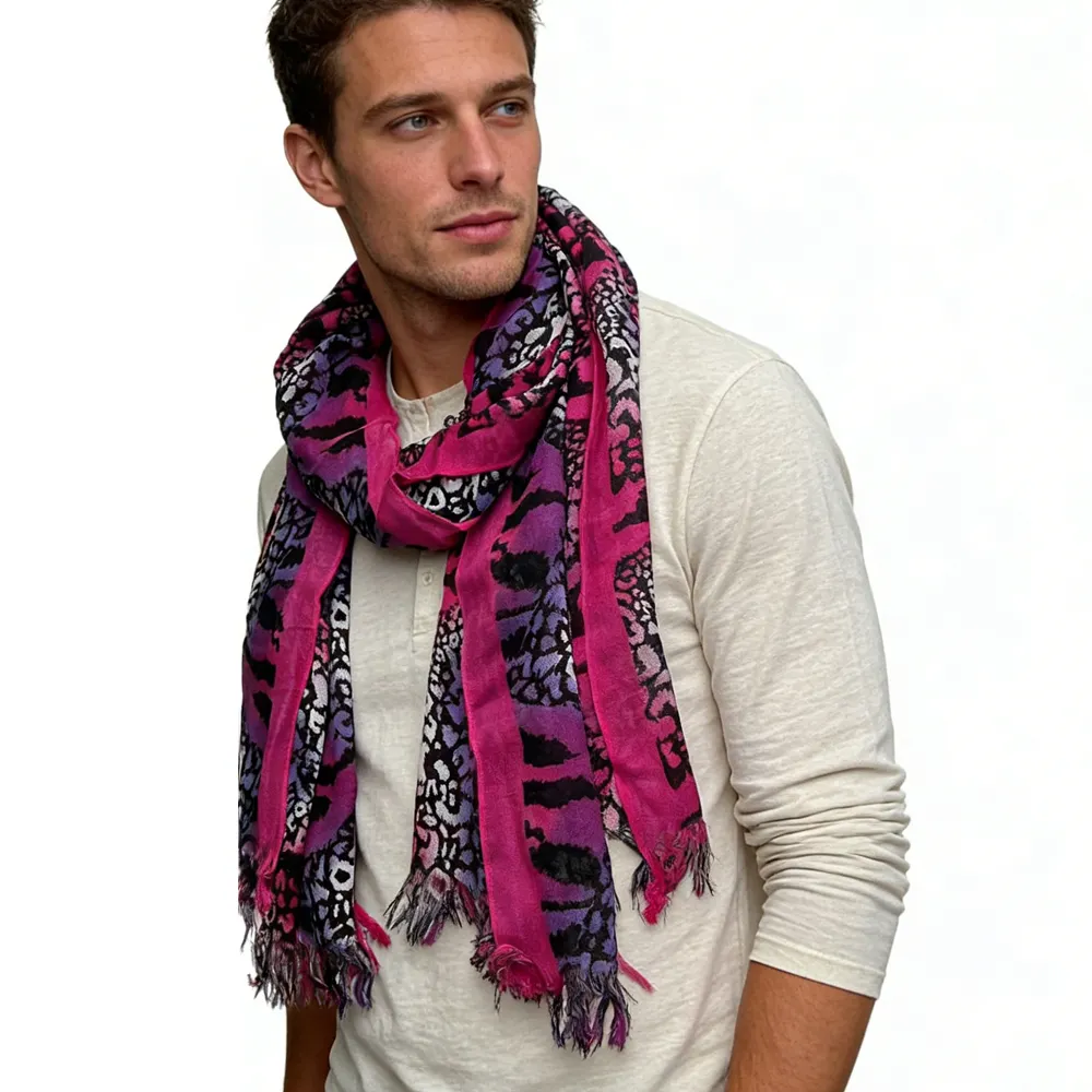Extra Long Scarf, Bold Hot P Ink