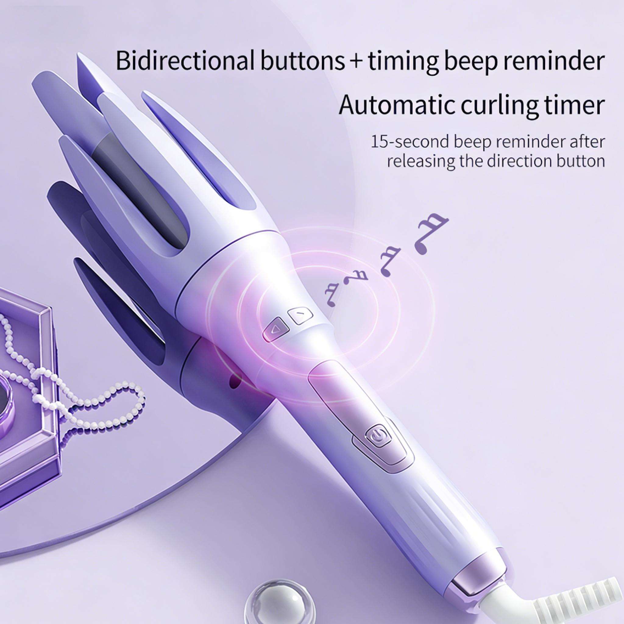 32mm Ceramic Glaze Auto Curler , 110V-240V Dual Voltage , 4 Temperature Settings & Auto Shut-Off , Safe Styling For Smooth Curls , Daily Hair Styling Tool