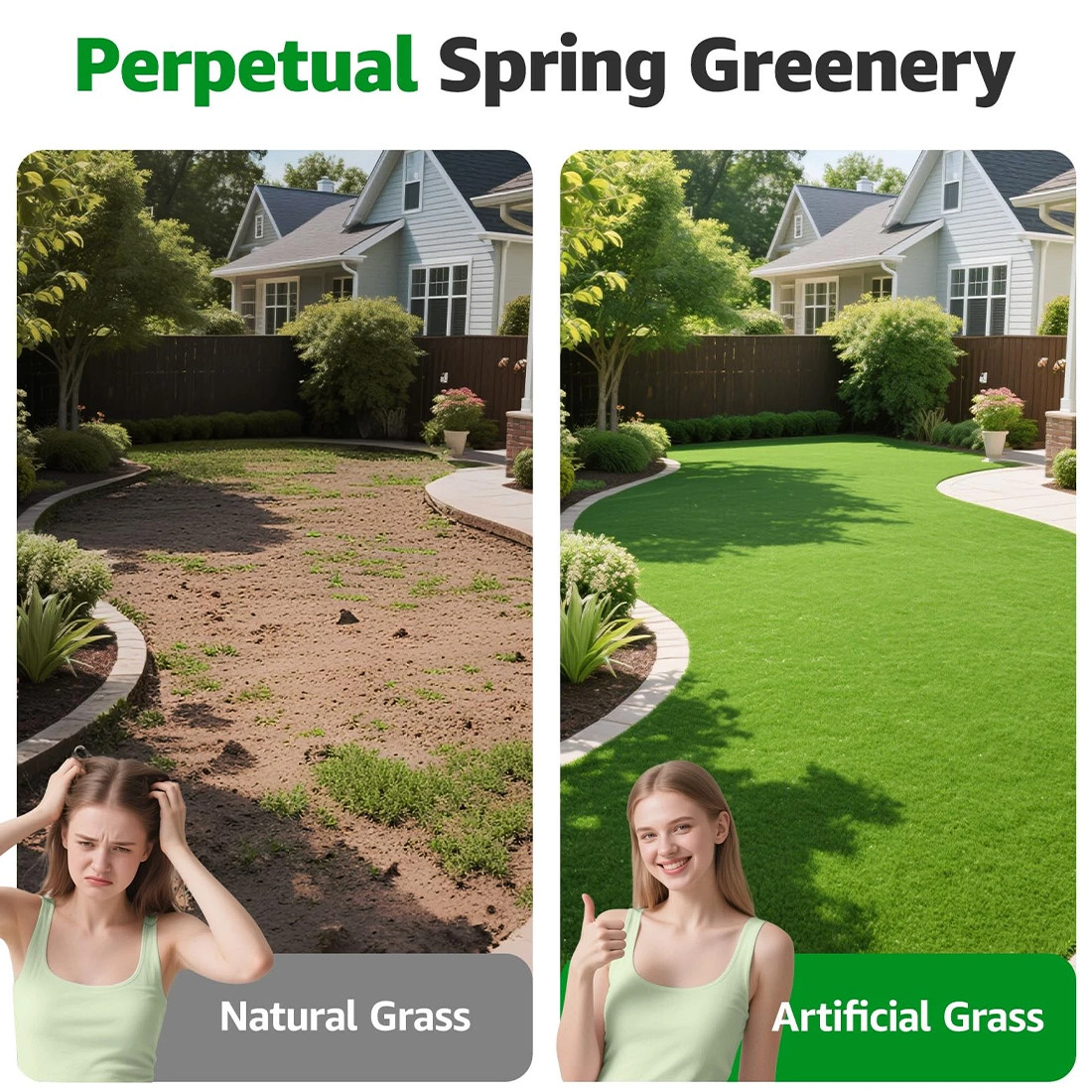 12M Artificial Grass Garden Turf Offcut Roll End Realistic Lawn Fake Carpet Mat — image 6