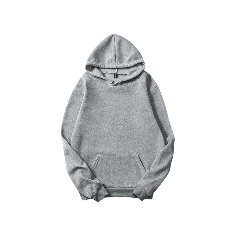 Title 4, Pure Color Casual Printed Hooded Sweatshirt