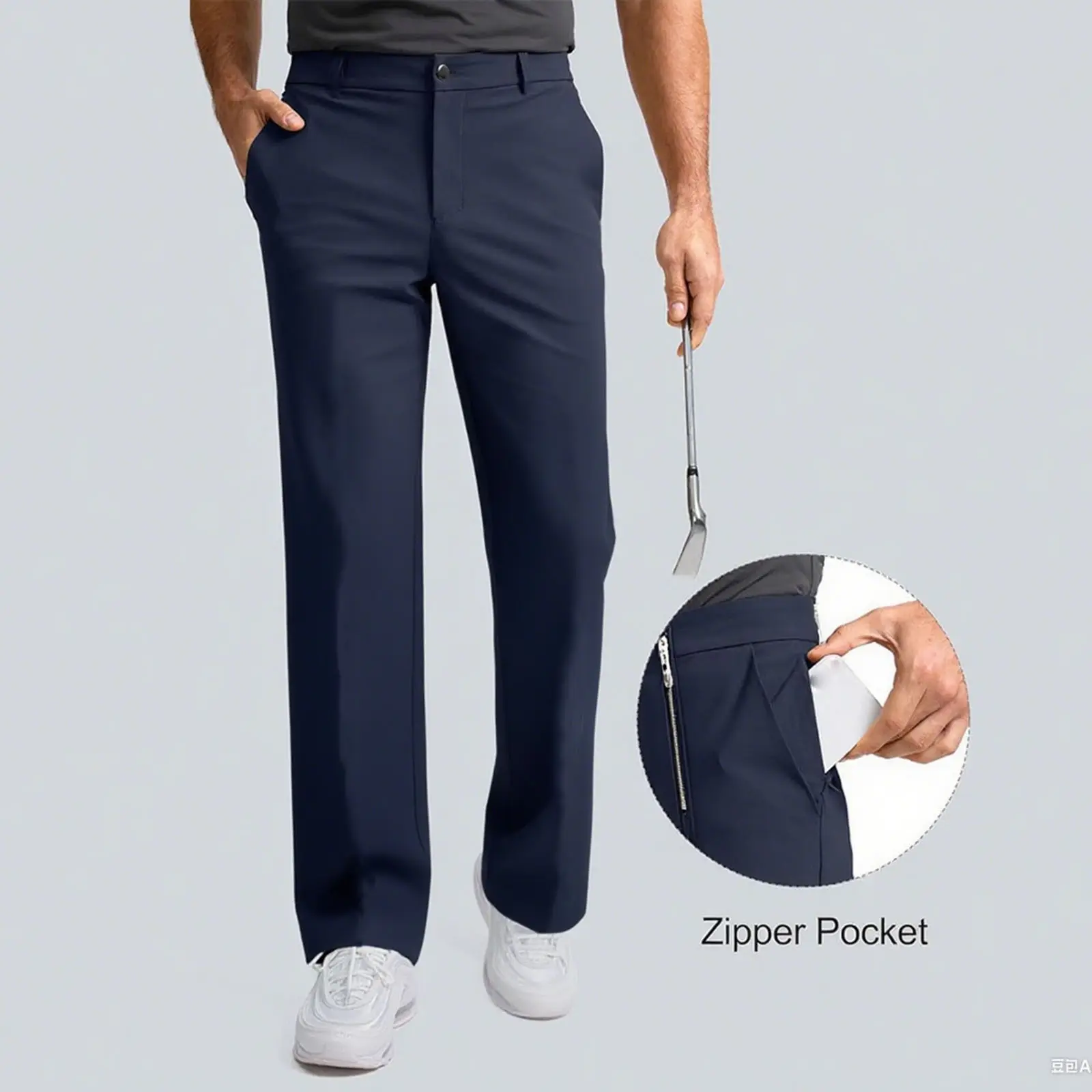 Men Breathable Multi-Pocket Straight Casual Work Trousers