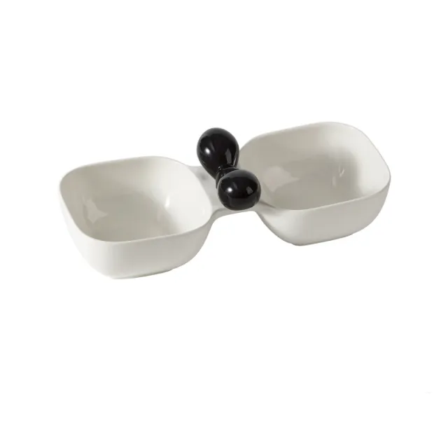 Ceramic Dog Bowl, Cat Bowl, Kitten Bowl, Cat Food Bowl, Pet Supplies Bowl, Drinking Bowl, Snack Can Bowl, And Dual Bowl Set Black White - Shop at LoveMi