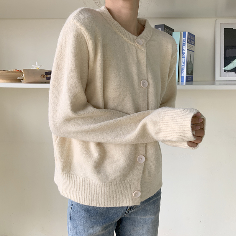 Title 5, Cardigan Womens Short Round Neck Sweater Coat