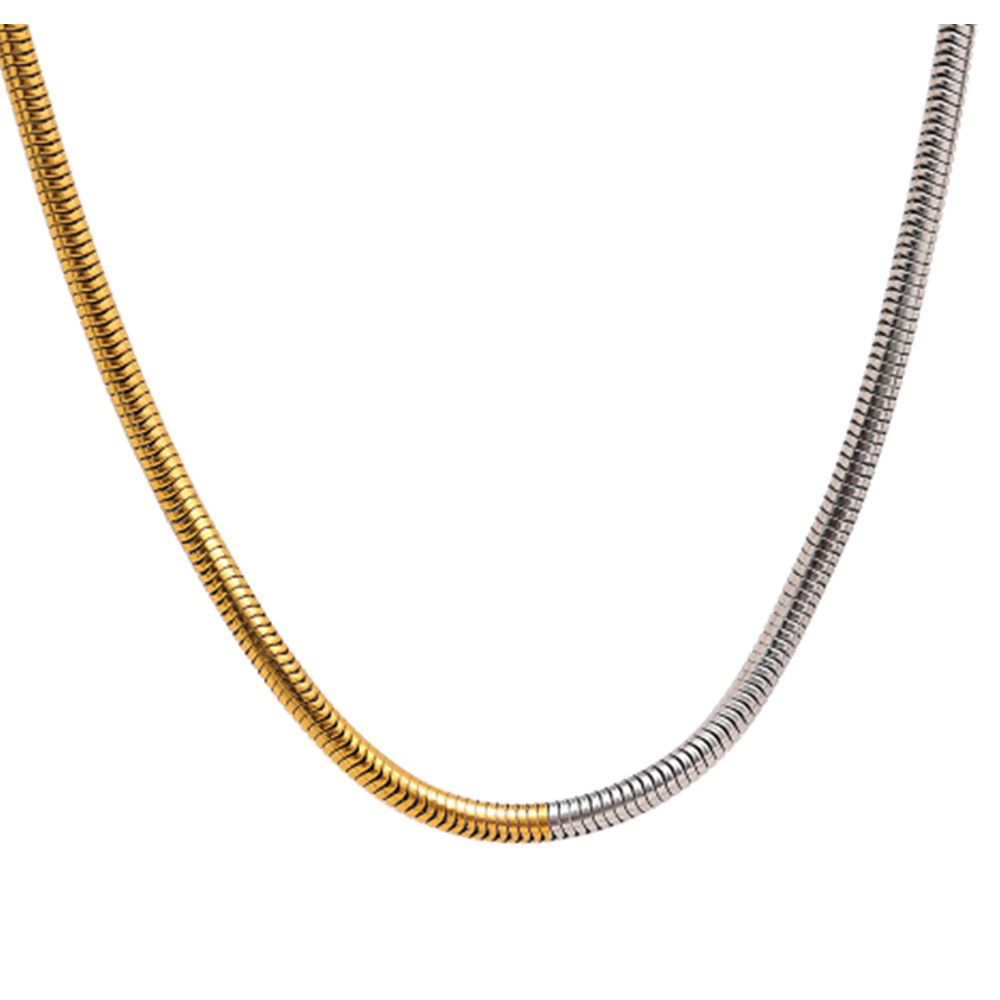 Titanium Steel Furnace Vacuum Plating 18k Real Gold Clavicle Chain