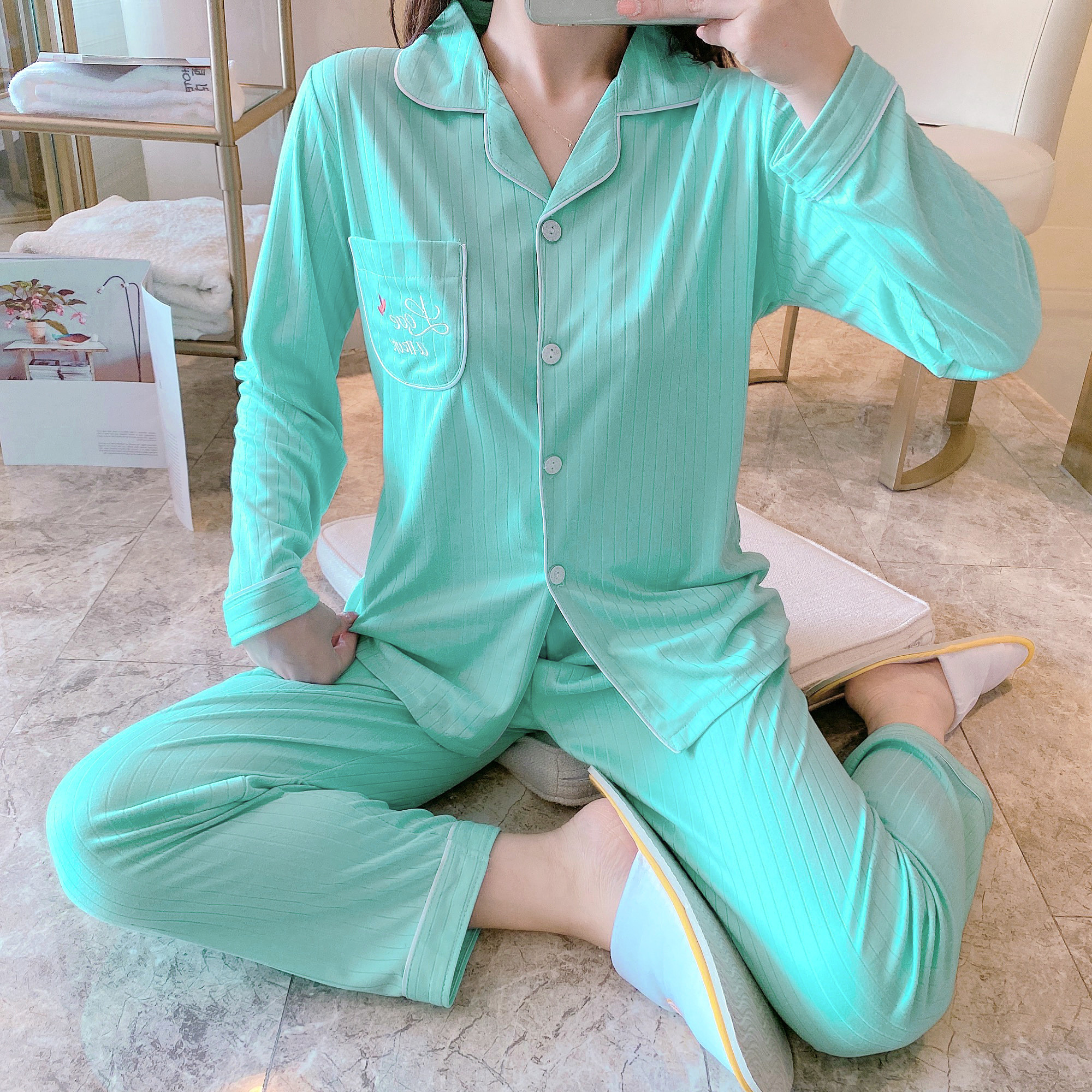 Title 6, Two-piece pajamas with pure cotton buttons