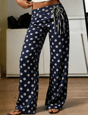 Casual Striped High-waisted Loose Wide-leg Pants For Women, A Relaxed Style That Makes Them Look Slimmer, Straight-leg Trousers.