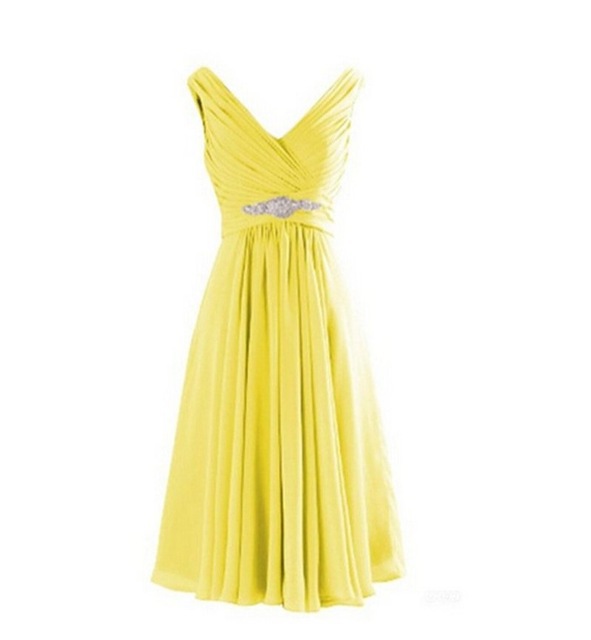 Dignified And Elegant Evening Dress For The Annual Meeting Yellow - Shop at LoveMi